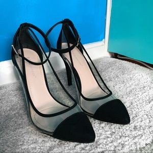 Bcbg clear pointy heels